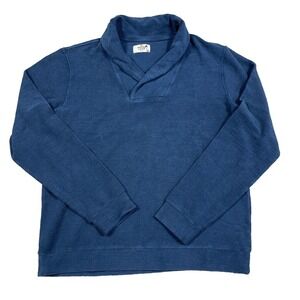 Marine Layer Sweater Men Small Blue Shawl Neck Pullover Cotton Adult
